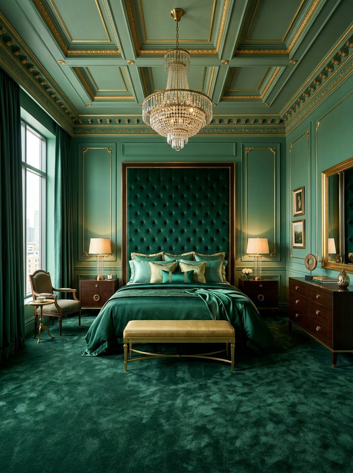Dark Green Luxury Bedroom - 30 dark green bedroom ideas
