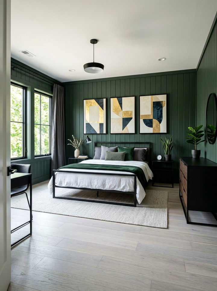 Dark Green Modern Bedroom - 30 dark green bedroom ideas