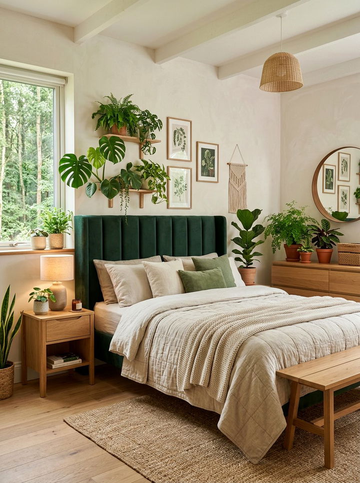 Dark Green Padded Headboard - 30 bedroom padded headboards