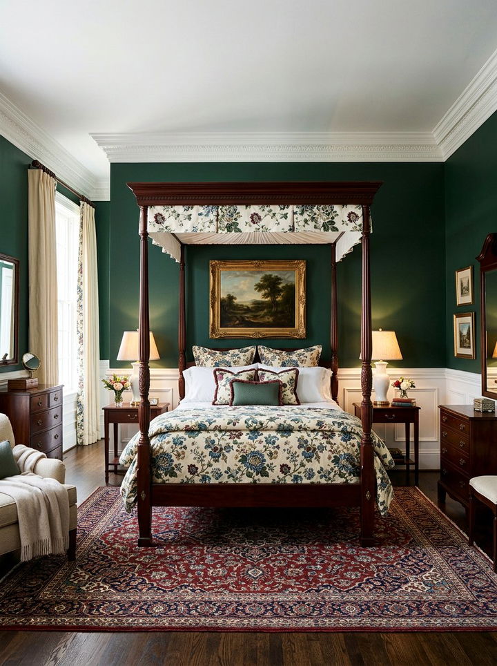 Dark Green Traditional Bedroom - 30 dark green bedroom ideas