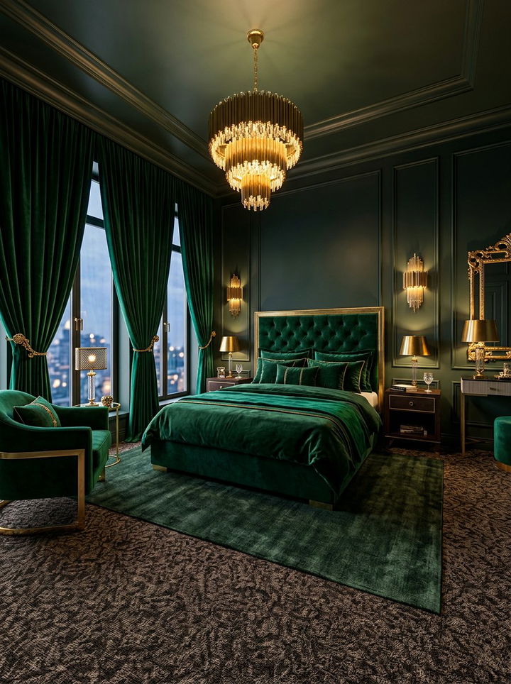 Dark Green Velvet Bedroom - 30 dark green bedroom ideas