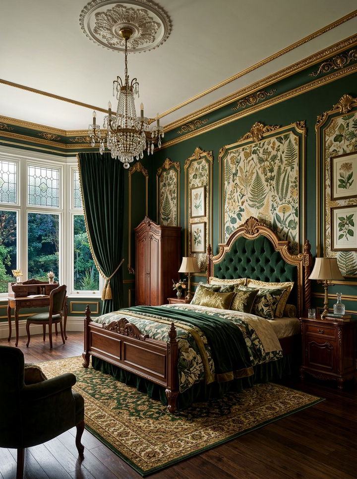 Dark Green Victorian Bedroom - 30 dark green bedroom ideas