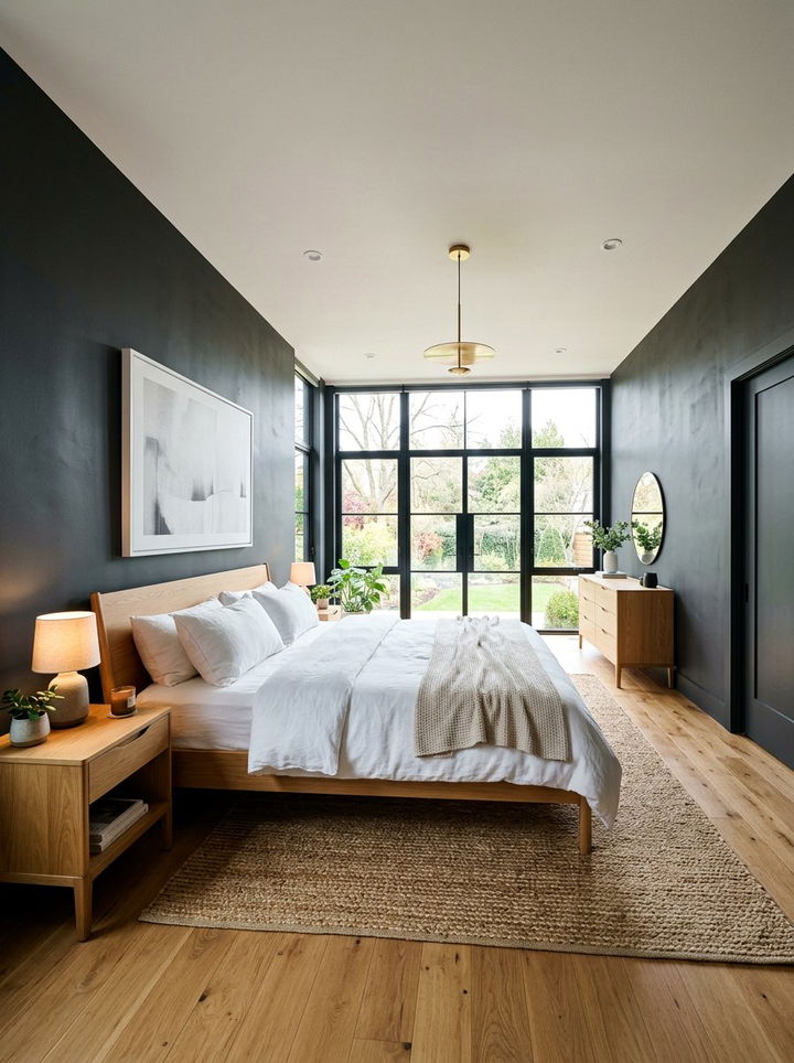 Dark Grey Walls - 30 warehouse bedroom ideas