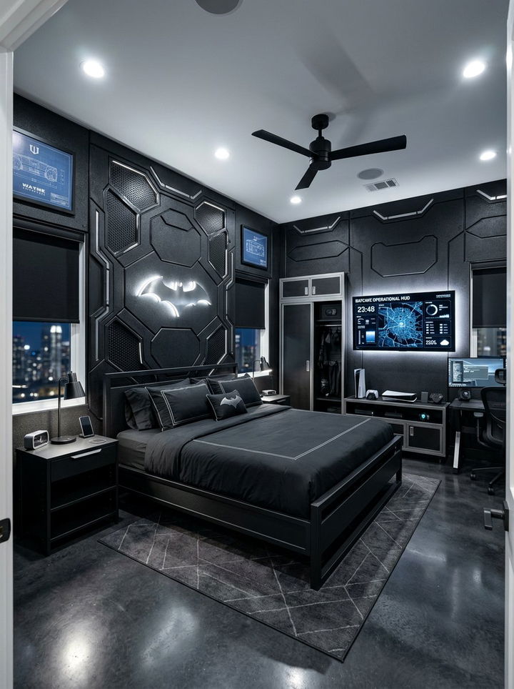 Dark Knight Bedroom - 30 comic book bedroom ideas