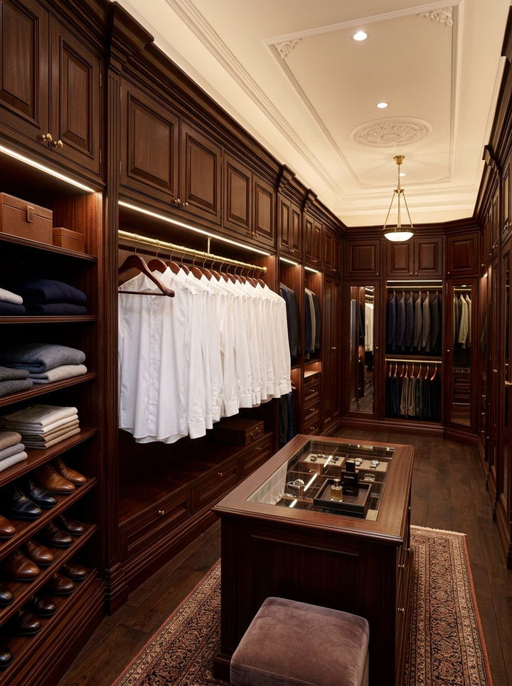 Dark Mahogany Wardrobe - 30 bedroom wooden hangers