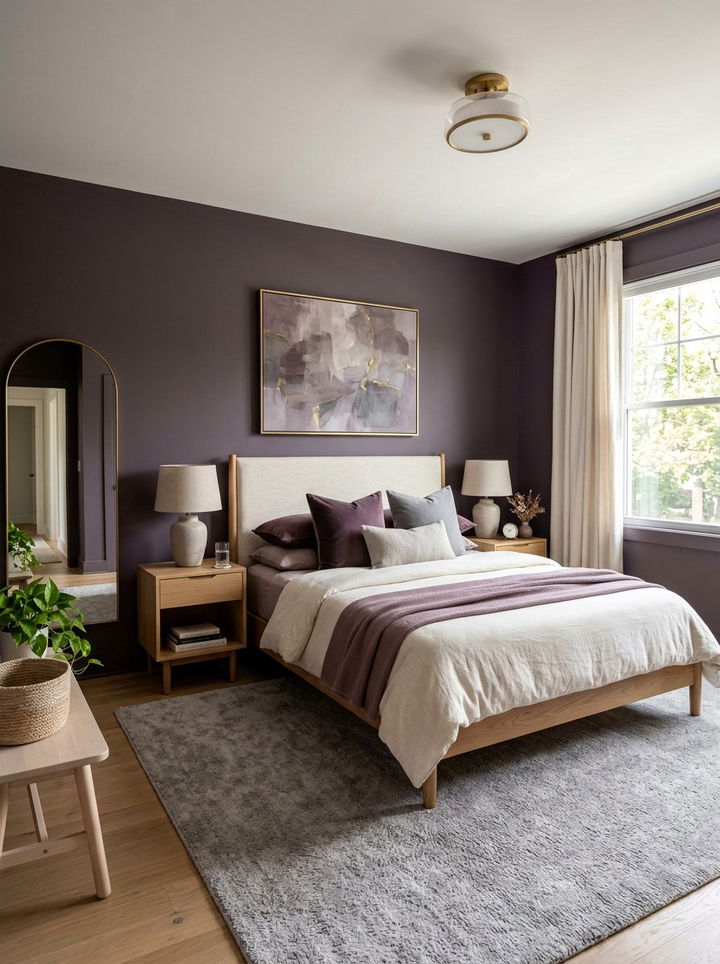 Dark Mauve Bedroom - 30 moody bedroom color ideas