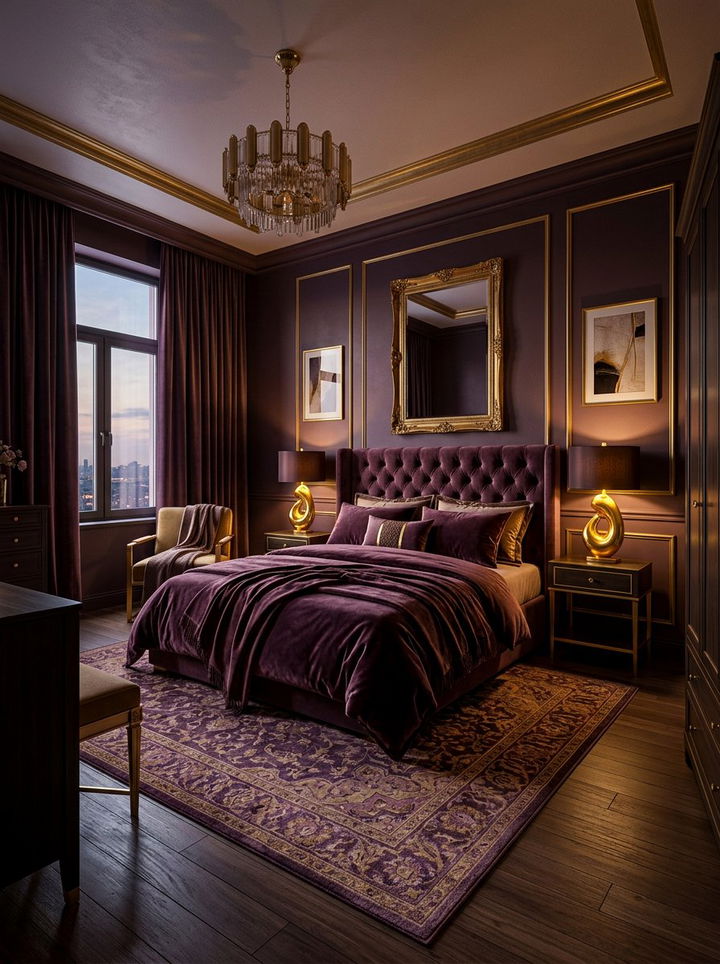 Dark Mauve Gold Bedroom - 30 blush and gold bedroom ideas