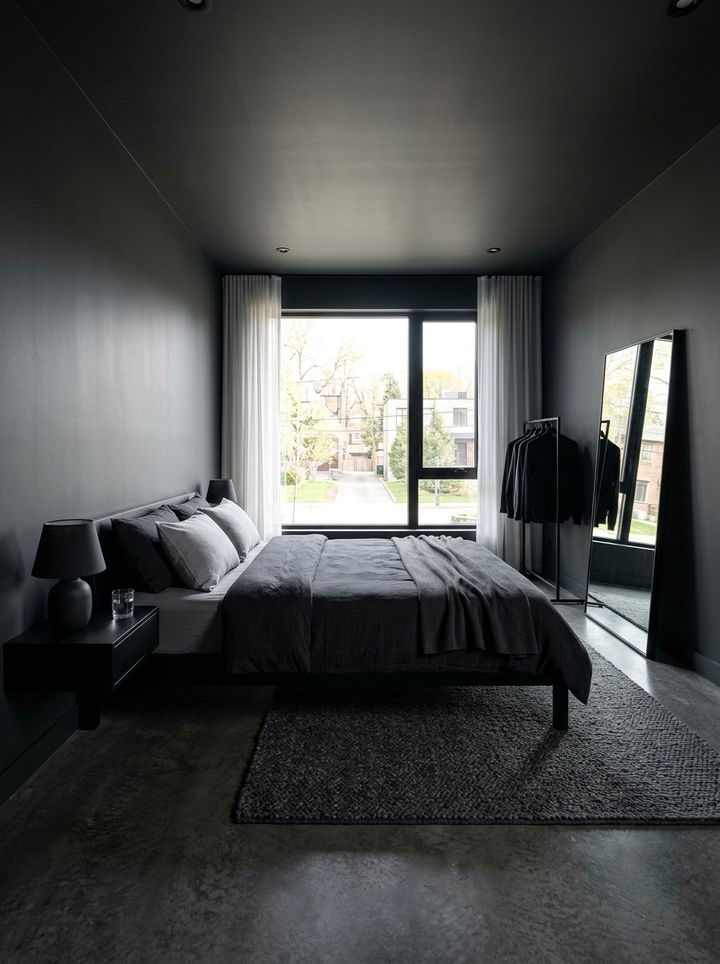 Dark Minimalist Bedroom - 30 dark neutral bedroom ideas