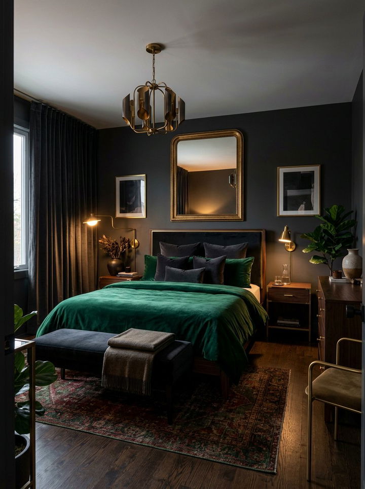 Dark Moody Aesthetic - 30 bedroom bed making ideas