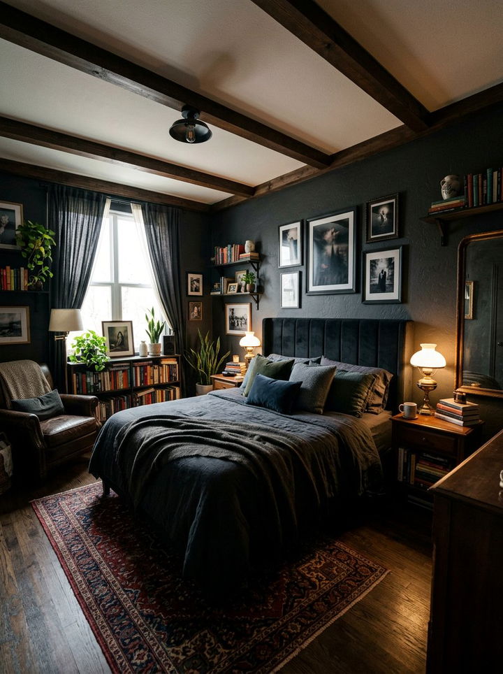 Dark Moody Bedroom - 30 black bedroom ideas