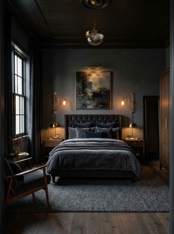 Dark Moody Bedroom - 30 custom bedroom ideas