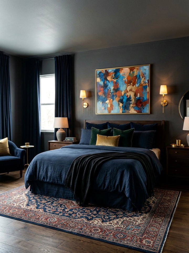 Dark Moody Master Bedroom - 30 luxury bedroom ideas