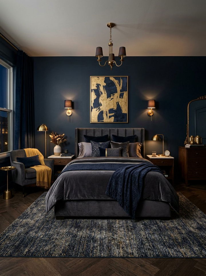 Dark Moody Master Suite - 30 mansion bedroom ideas