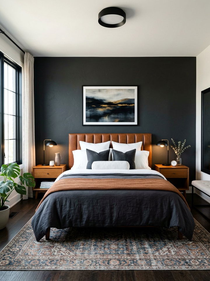 Dark Moody Paint - 30 bedroom backsplash ideas