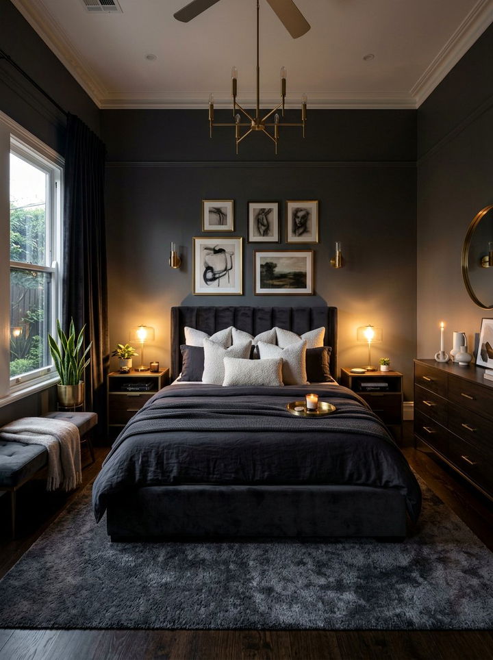 Dark Moody Walls - 30 romantic bedroom ideas