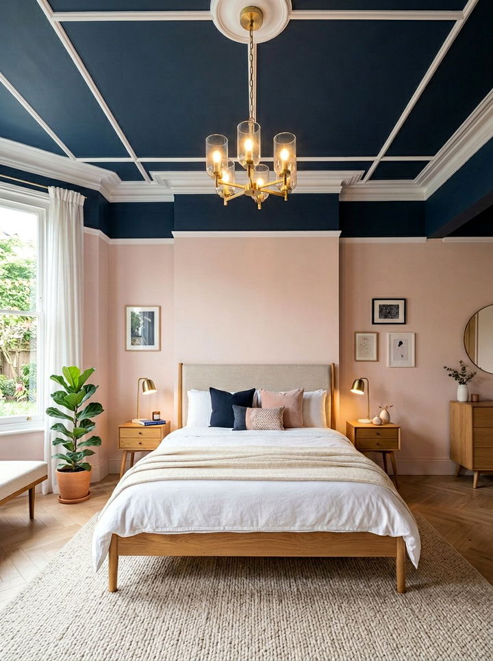 Dark Navy Bedroom Ceiling - 30 navy and blush bedroom ideas