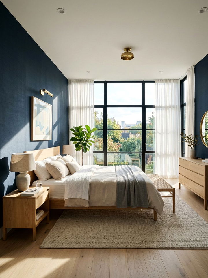 Dark Navy Bedroom Natural Light - 30 dark navy bedroom ideas