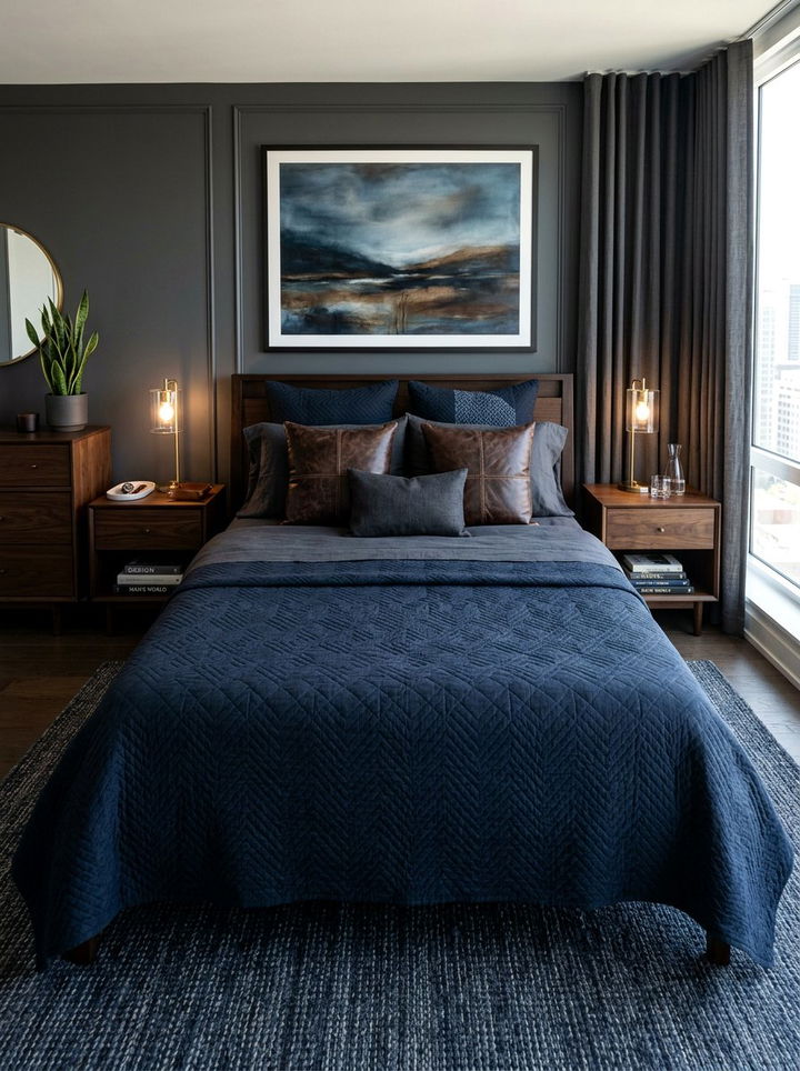 Dark Navy Quilt - 30 bedroom quilts