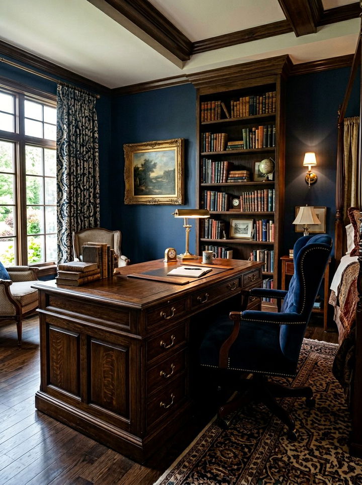 Dark Oak Desk - 30 bedroom writing desks