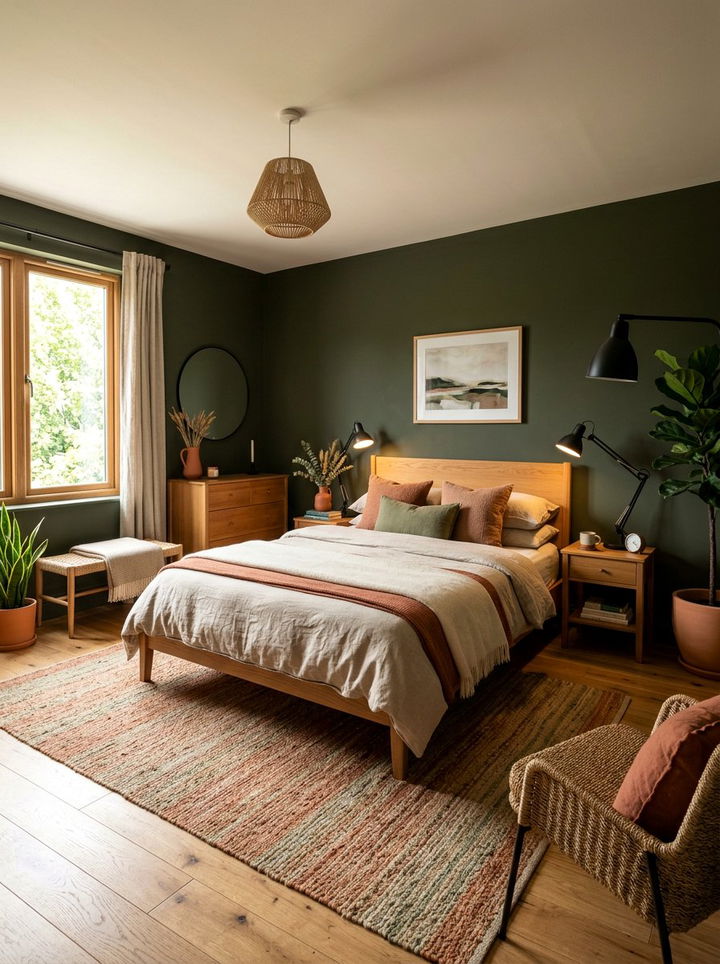 Dark Olive Green Bedroom - 30 dark color bedroom ideas