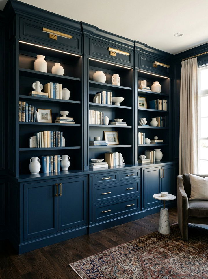 Dark Painted Built In Shelving - 30 bedroom built-in shelves