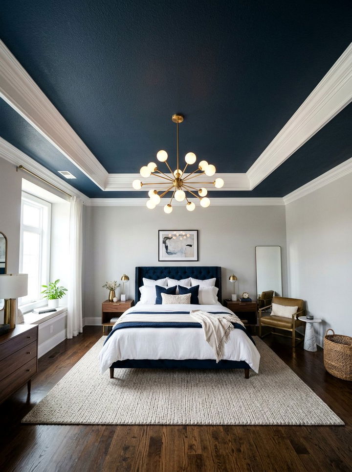 Dark Painted Ceiling - 30 bedroom ceiling ideas
