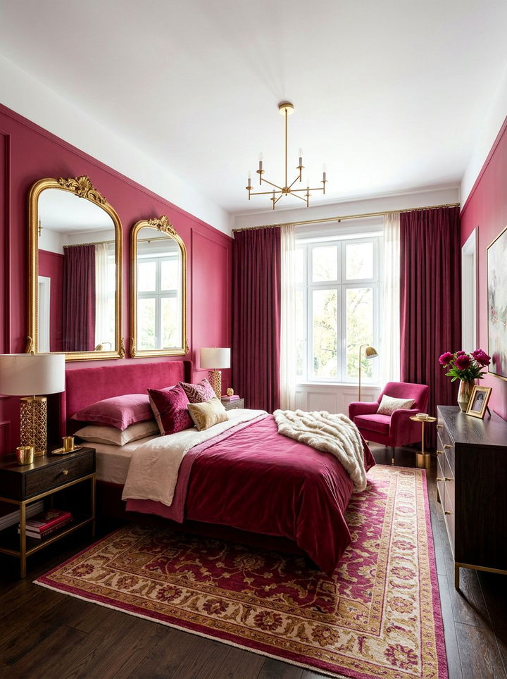 Dark Pink Bedroom - 30 pink bedroom ideas