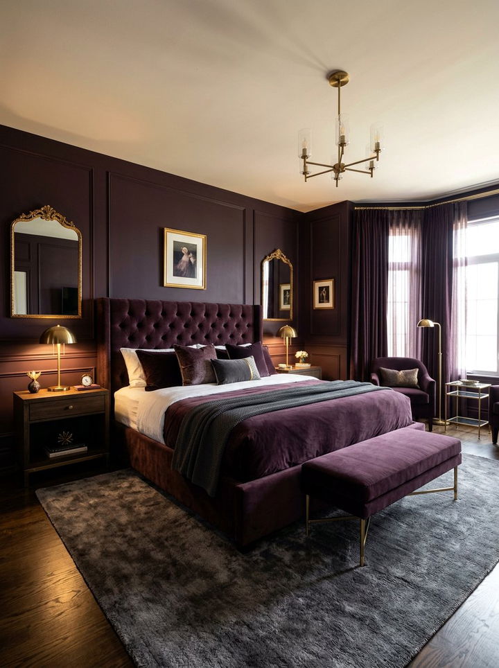 Dark Plum Bedroom - 30 purple bedroom ideas