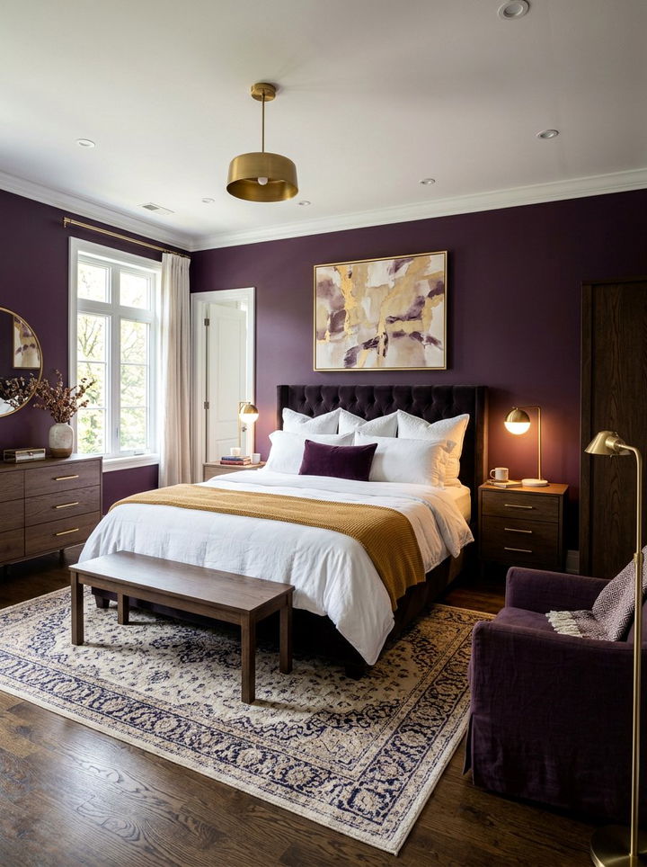 Dark Purple Master Bedroom - 30 bedroom purple walls