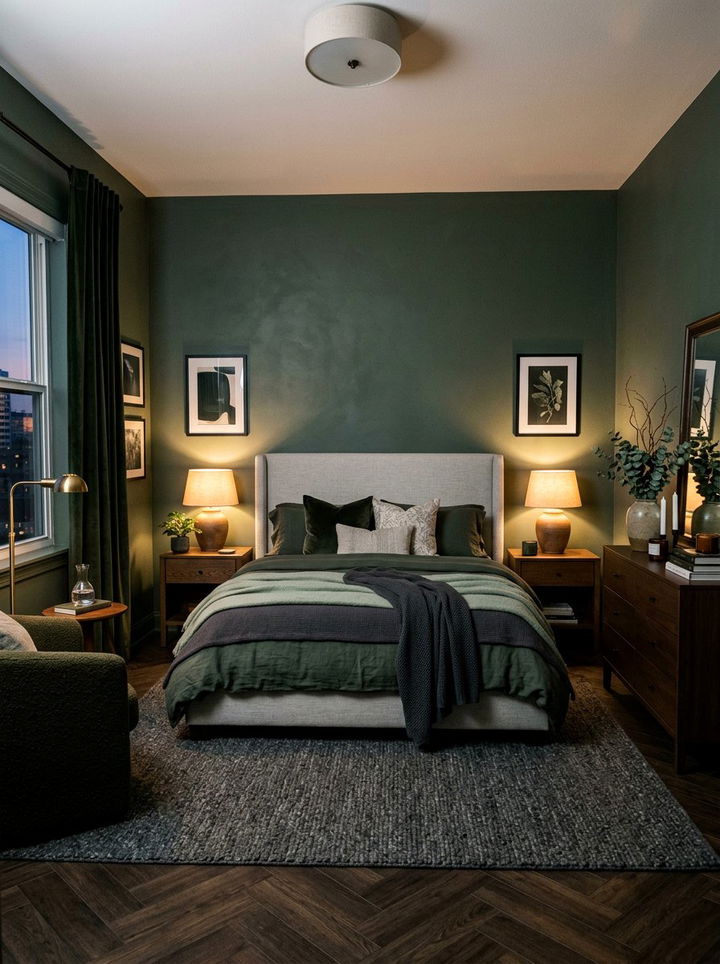 Dark Sage Green Bedroom - 30 bedroom sage green walls