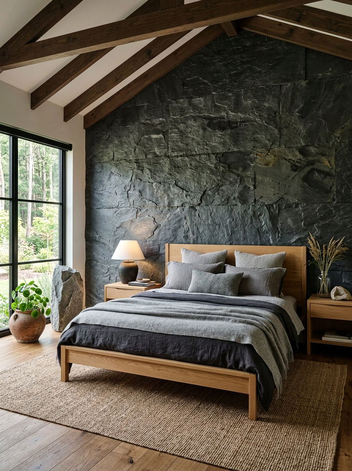 Dark Slate Bedroom Wall - 30 dark bedroom accent wall ideas