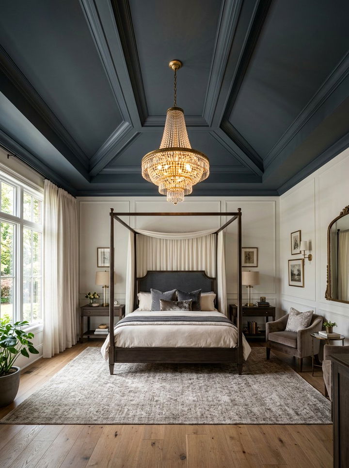 Dark Slate Gray Ceiling - 30 slate bedroom ideas