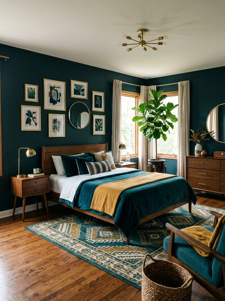Dark Teal Bedroom - 30 moody bedroom color ideas