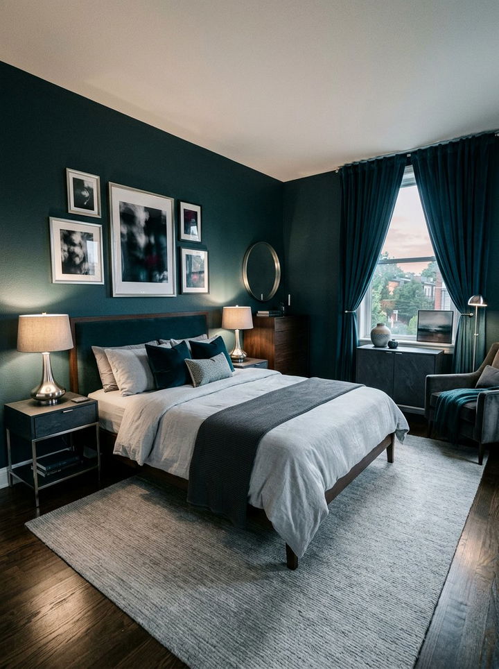 Dark Teal Bedroom - 30 cool toned bedroom ideas