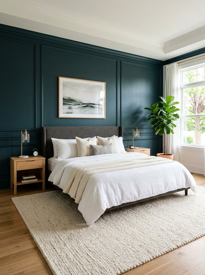 Dark Teal Bedroom Wall - 30 cool teal bedroom ideas