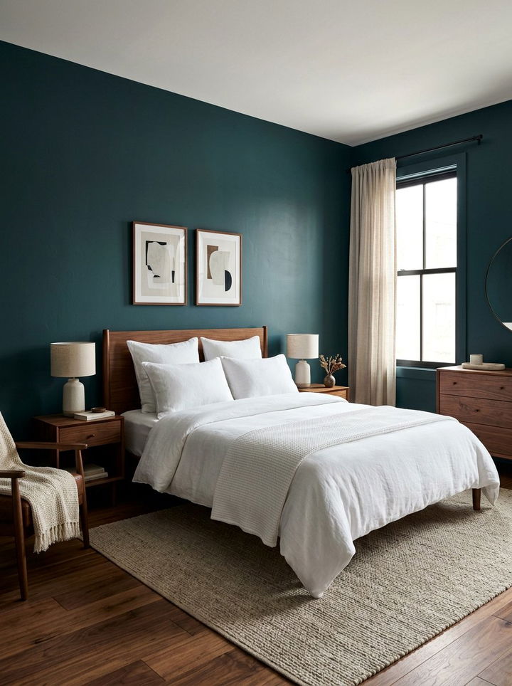 Dark Teal Bedroom - 30 aqua bedroom ideas