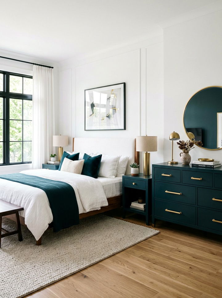 Dark Teal Furniture Bedroom - 30 teal and white bedroom ideas