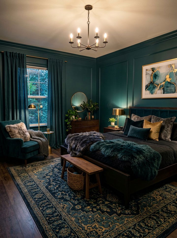 Dark Teal Jade Green Room - 30 jade green bedroom ideas