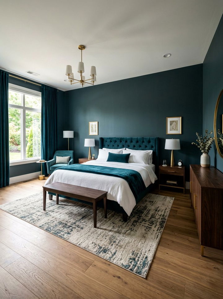 Dark Teal Master Bedroom - 30 teal bedroom design ideas