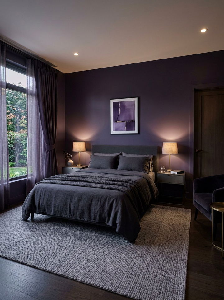 Dark Violet Bedroom - 30 purple bedroom ideas