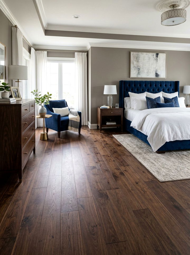 Dark Walnut Bedroom Floor - 30 bedroom flooring ideas