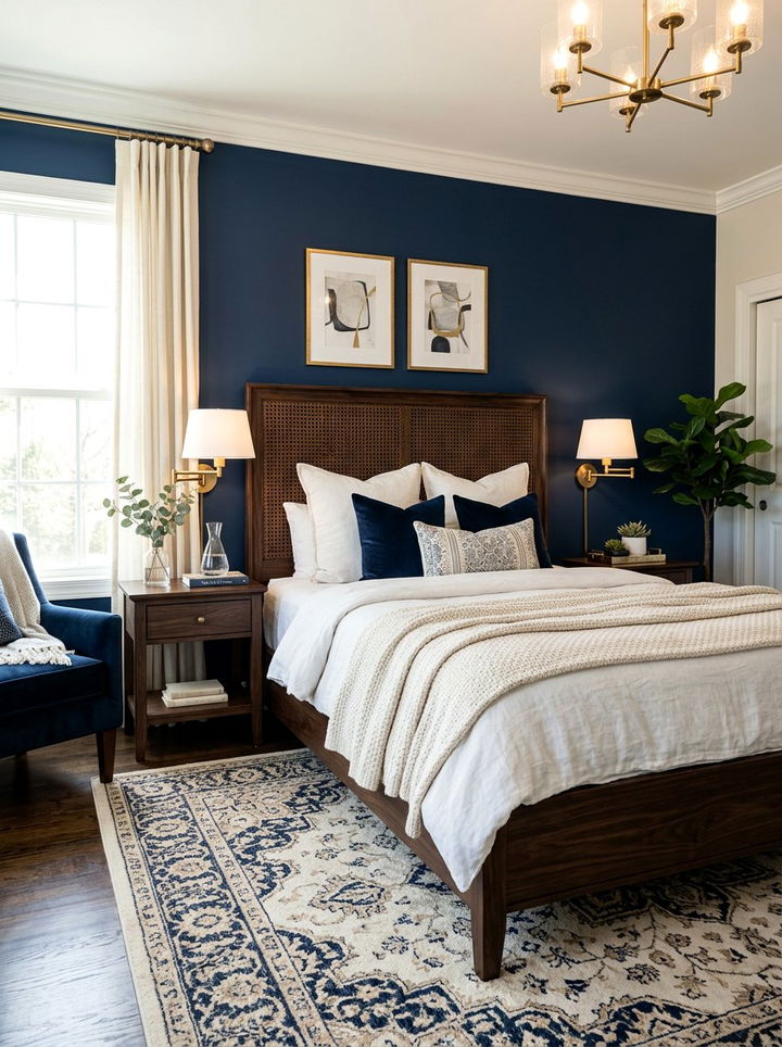 Dark Walnut Cane Headboard - 30 bedroom cane headboards