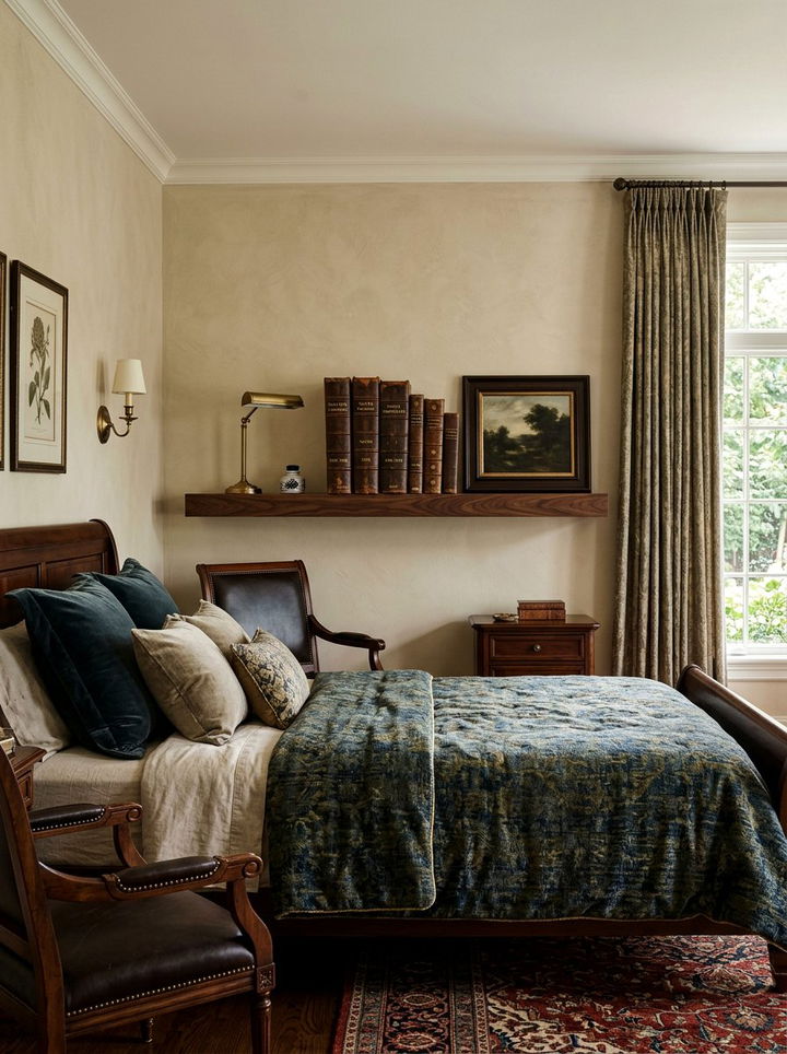 Dark Walnut Floating Shelf - 30 bedroom floating shelves