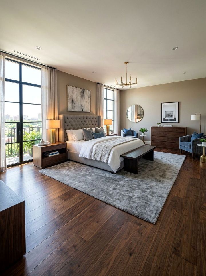 Dark Walnut Floor - 30 bedroom hardwood floors