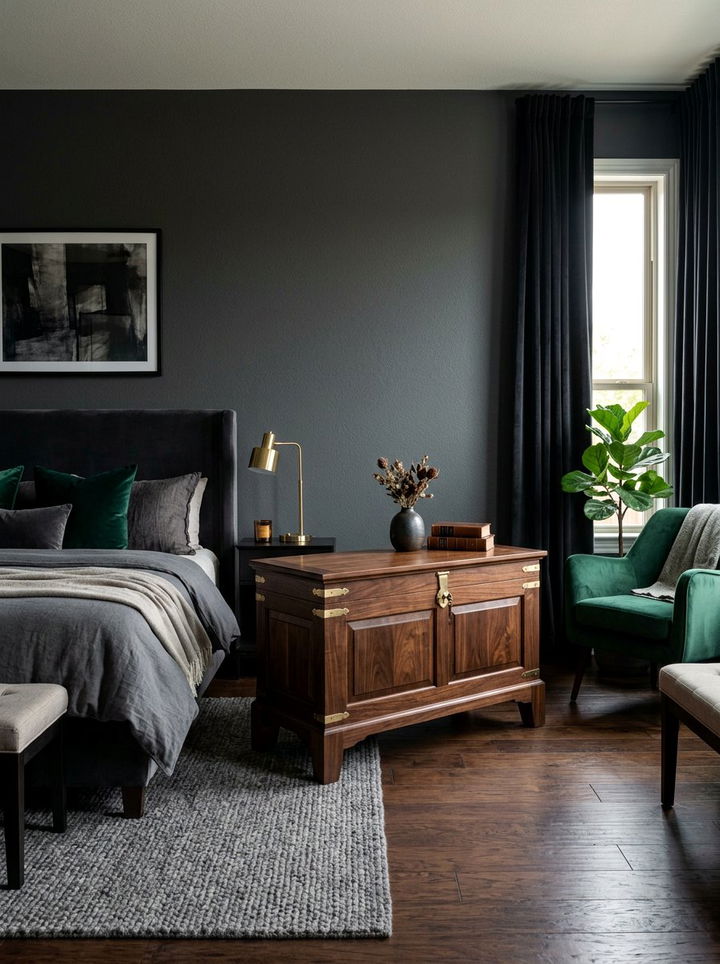 Dark Walnut Storage Chest - 30 bedroom storage chests