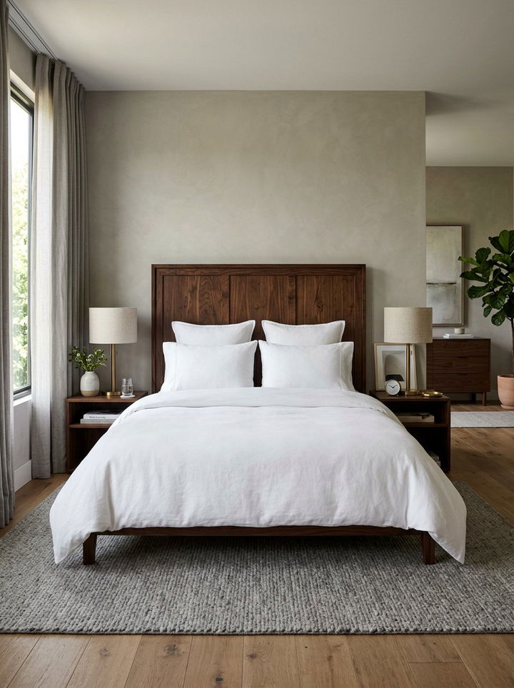 Dark Walnut Wood Headboard - 30 bedroom wooden headboards