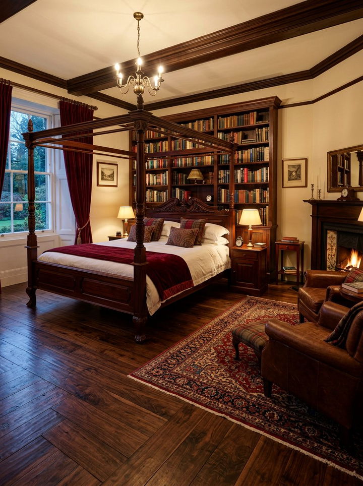 Dark Walnut Wood - 30 bedroom tile designs