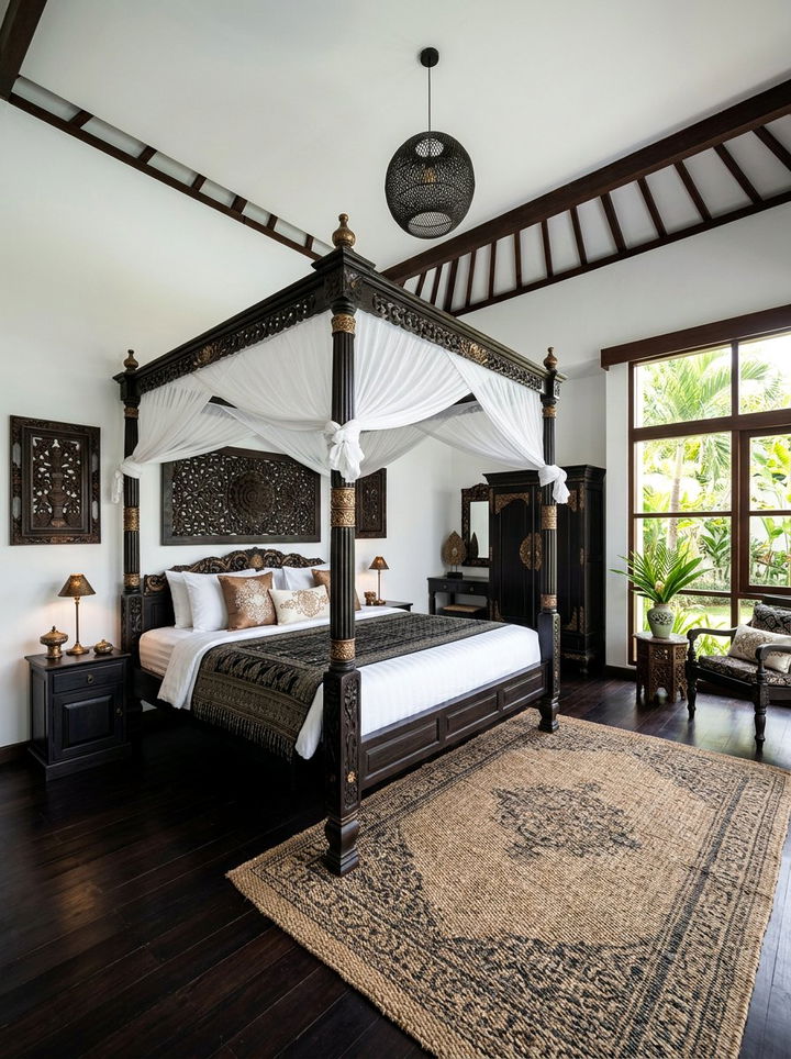 Dark Wood Balinese Bedroom - 30 Balinese bedroom ideas