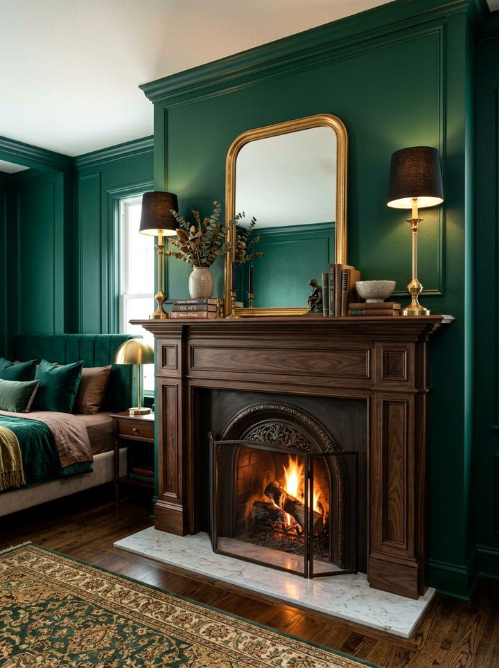 Dark Wood Bedroom Mantel - 30 bedroom fireplace mantels