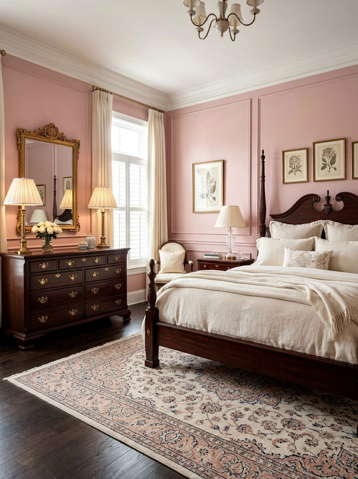 Dark Wood Furniture Pink Walls - 30 bedroom dusty pink walls